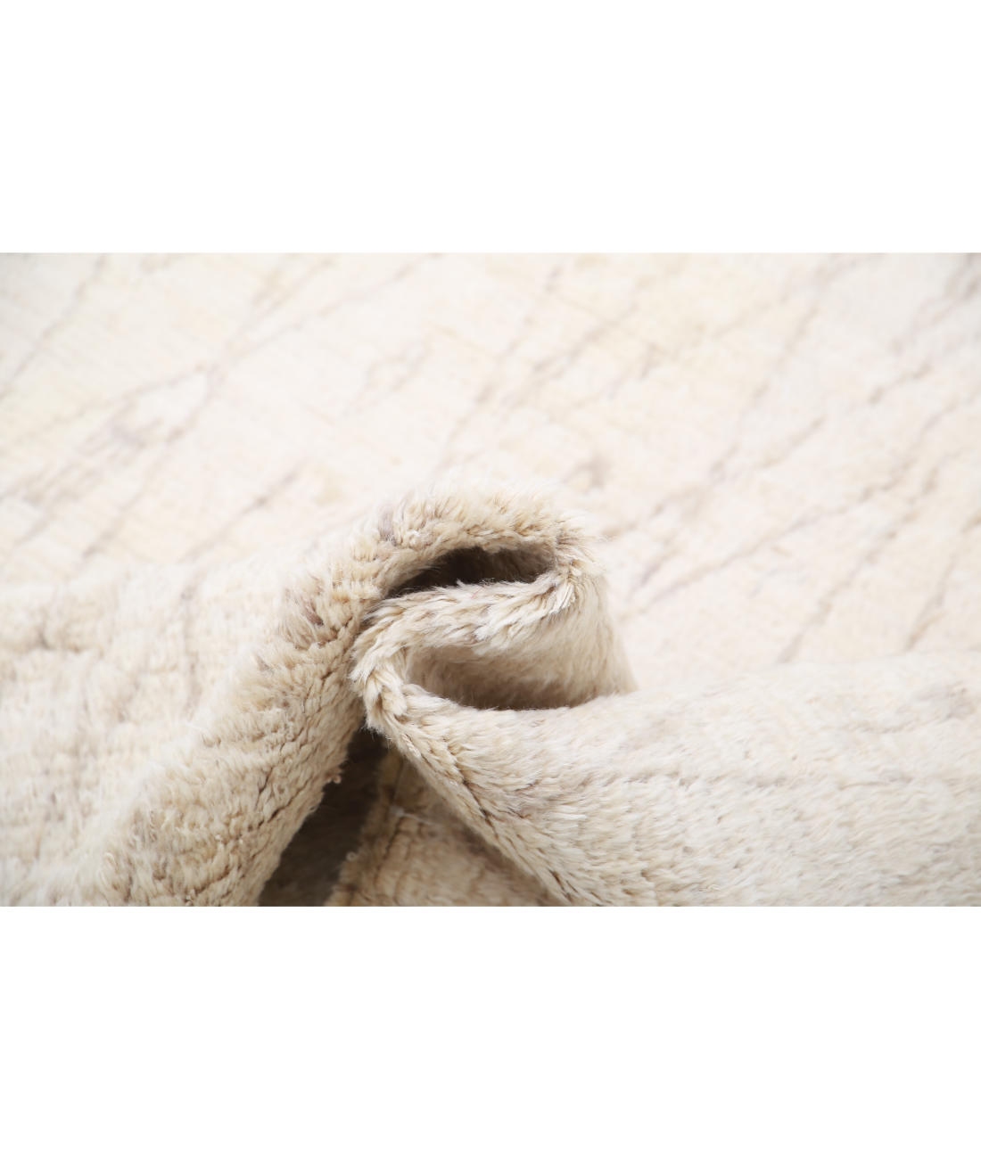 Moroccan 6'0'' X 9'0'' Hand-Knotted Wool Rug 6'0'' x 9'0'' (180 X 270) / Ivory / Taupe
