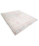 Moroccan 8'6'' X 9'9'' Hand-Knotted Wool Rug 8'6'' x 9'9'' (255 X 293) / Ivory / Red