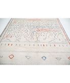 Moroccan 8'6'' X 9'9'' Hand-Knotted Wool Rug 8'6'' x 9'9'' (255 X 293) / Ivory / Red
