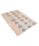 Moroccan 4'2'' X 5'9'' Hand-Knotted Wool Rug 4'2'' x 5'9'' (125 X 173) / Blue / Brown
