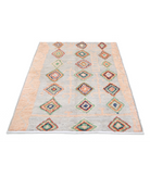Moroccan 4'2'' X 5'9'' Hand-Knotted Wool Rug 4'2'' x 5'9'' (125 X 173) / Blue / Brown