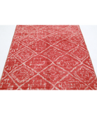 Moroccan 4'4'' X 5'9'' Hand-Knotted Wool Rug 4'4'' x 5'9'' (130 X 173) / Red / Ivory