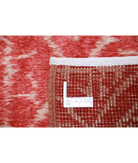 Moroccan 4'4'' X 5'9'' Hand-Knotted Wool Rug 4'4'' x 5'9'' (130 X 173) / Red / Ivory