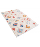 Moroccan 3'11'' X 6'1'' Hand-Knotted Wool Rug 3'11'' x 6'1'' (118 X 183) / Ivory / Red