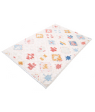 Moroccan 3'11'' X 6'1'' Hand-Knotted Wool Rug 3'11'' x 6'1'' (118 X 183) / Ivory / Red