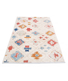 Moroccan 3'11'' X 6'1'' Hand-Knotted Wool Rug 3'11'' x 6'1'' (118 X 183) / Ivory / Red