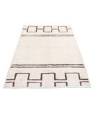 Moroccan 3'10'' X 5'8'' Hand-Knotted Wool Rug 3'10'' x 5'8'' (115 X 170) / Ivory / Brown