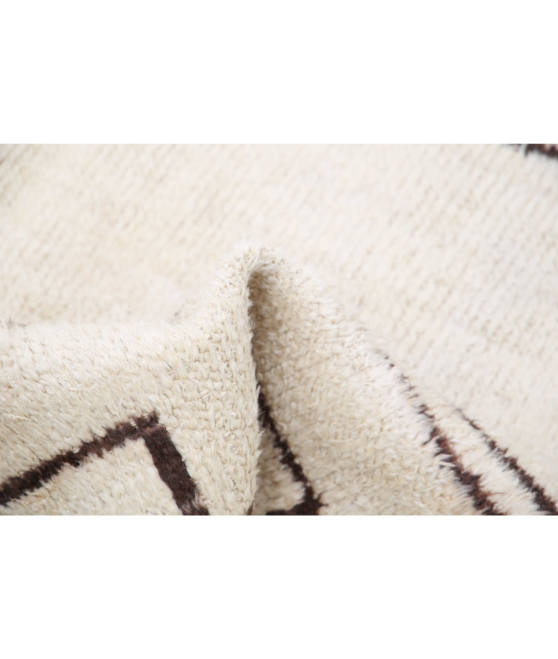 Moroccan 3'10'' X 5'8'' Hand-Knotted Wool Rug 3'10'' x 5'8'' (115 X 170) / Ivory / Brown