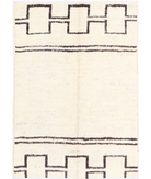 Moroccan 3'10'' X 5'8'' Hand-Knotted Wool Rug 3'10'' x 5'8'' (115 X 170) / Ivory / Brown