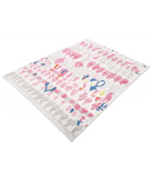 Moroccan 4'5'' X 5'10'' Hand-Knotted Wool Rug 4'5'' x 5'10'' (133 X 175) / Ivory / Red