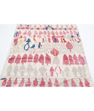 Moroccan 4'5'' X 5'10'' Hand-Knotted Wool Rug 4'5'' x 5'10'' (133 X 175) / Ivory / Red