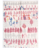 Moroccan 4'5'' X 5'10'' Hand-Knotted Wool Rug 4'5'' x 5'10'' (133 X 175) / Ivory / Red