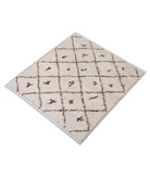 Moroccan 2'7'' X 2'10'' Hand-Knotted Wool Rug 2'7'' x 2'10'' (78 X 85) / Ivory / Taupe