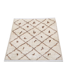 Moroccan 2'7'' X 2'10'' Hand-Knotted Wool Rug 2'7'' x 2'10'' (78 X 85) / Ivory / Taupe
