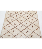 Moroccan 2'7'' X 2'10'' Hand-Knotted Wool Rug 2'7'' x 2'10'' (78 X 85) / Ivory / Taupe
