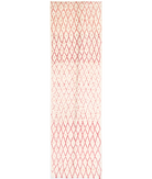 Moroccan 2'11'' X 11'3'' Hand-Knotted Wool Rug 2'11'' x 11'3'' (88 X 338) / Ivory / Red