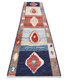 Moroccan 2'9'' X 13'10'' Hand-Knotted Wool Rug 2'9'' x 13'10'' (83 X 415) / Blue / Red