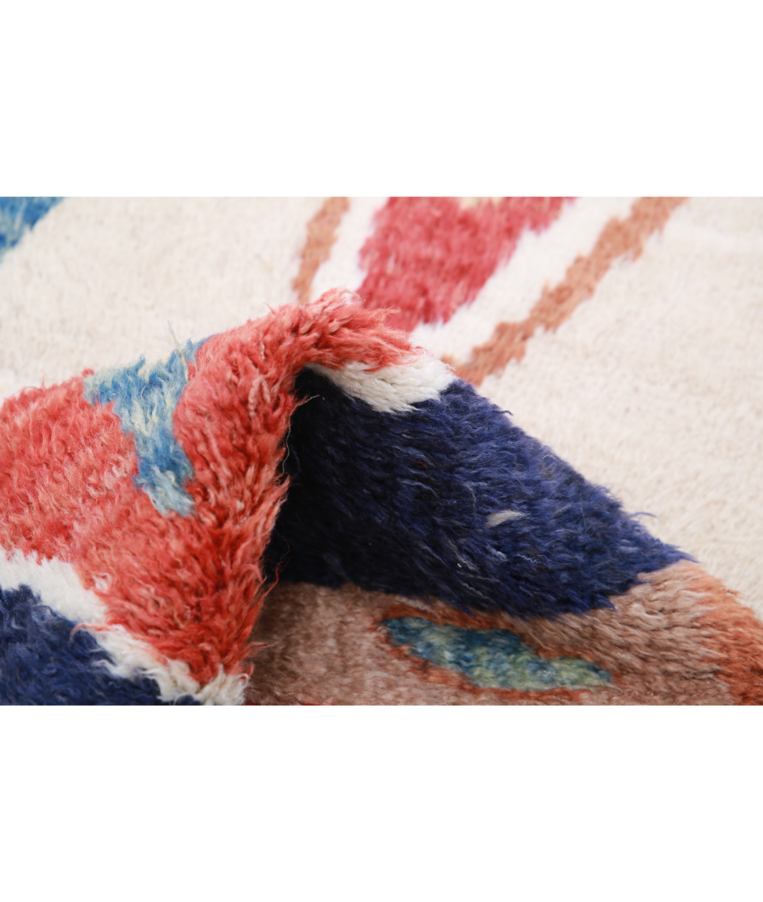 Moroccan 2'9'' X 13'10'' Hand-Knotted Wool Rug 2'9'' x 13'10'' (83 X 415) / Blue / Red