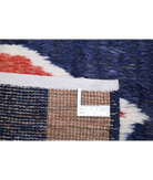 Moroccan 2'9'' X 13'10'' Hand-Knotted Wool Rug 2'9'' x 13'10'' (83 X 415) / Blue / Red