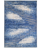 Hand Knotted Moroccan Wool Rug 6' 4" X 9' 6" 6' 4" X 9' 6" (193 X 290) / Blue / Ivory