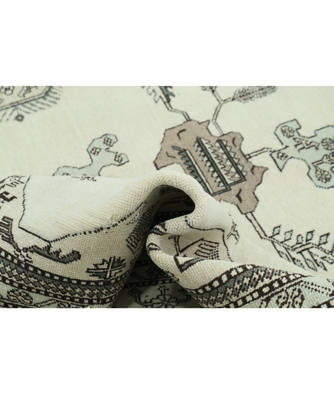 Moroccan 14'11'' X 16'1'' Hand-Knotted Wool Rug 14'11'' x 16'1'' (448 X 483) / Ivory / Grey