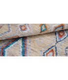 Hand Knotted Moroccan Wool Rug 2' 8" X 4' 11" 2' 8" X 4' 11" (81 X 150) / Taupe / Blue