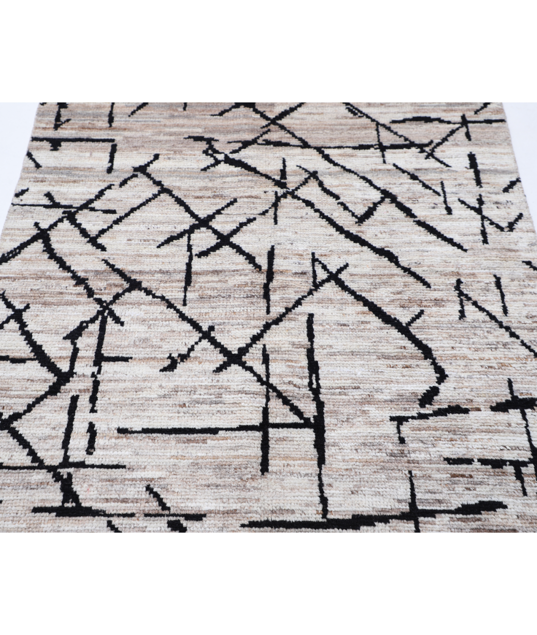 Hand Knotted Moroccan Wool Rug 4' 0" X 6' 0" 4' 0" X 6' 0" (122 X 183) / Brown / Brown