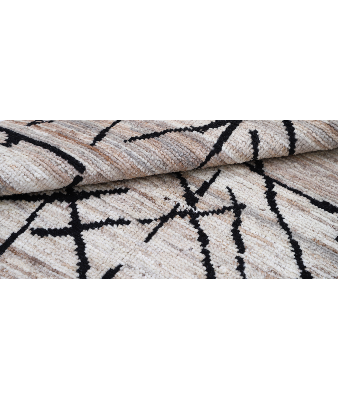 Hand Knotted Moroccan Wool Rug 4' 0" X 6' 0" 4' 0" X 6' 0" (122 X 183) / Brown / Brown