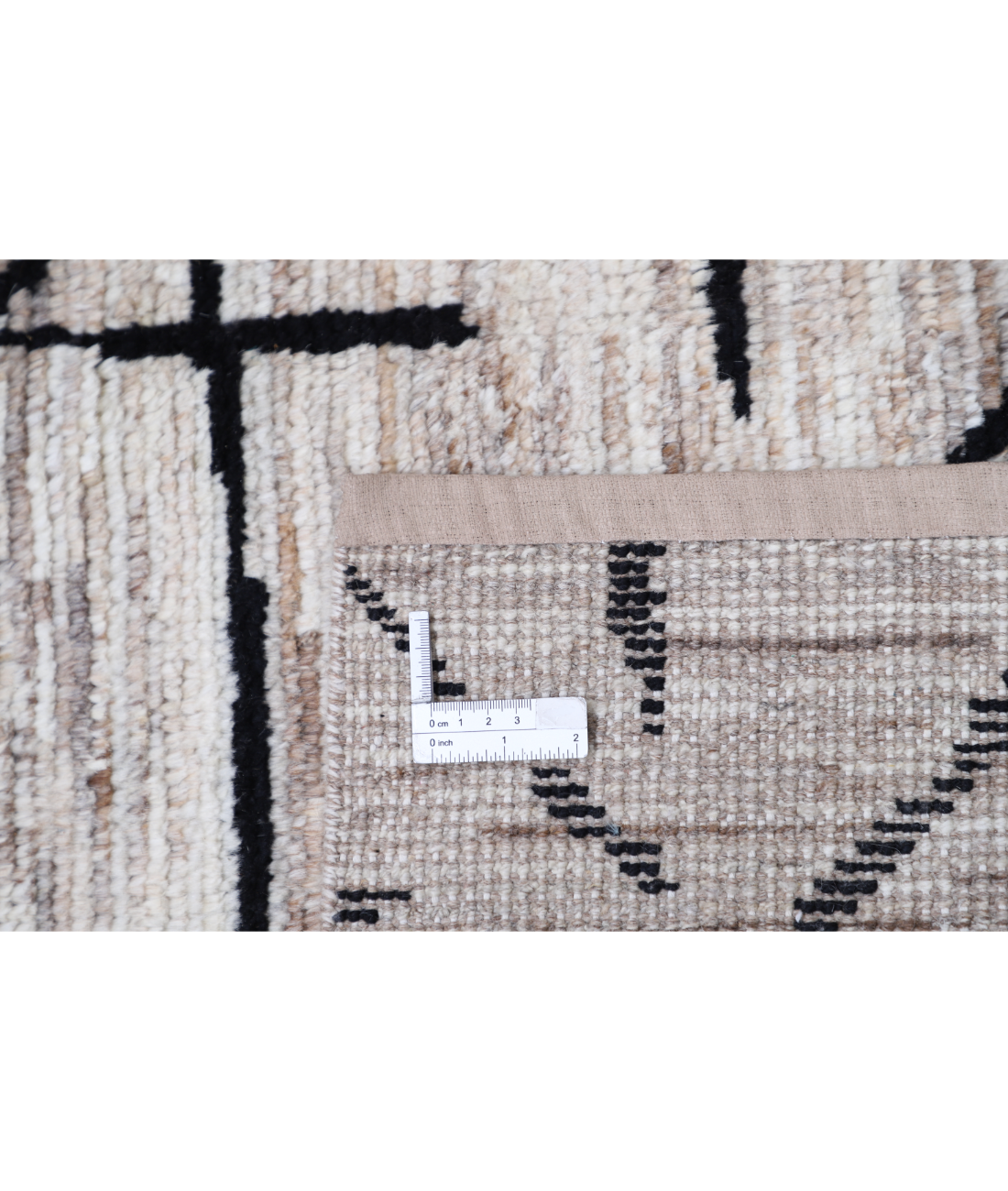Hand Knotted Moroccan Wool Rug 4' 0" X 6' 0" 4' 0" X 6' 0" (122 X 183) / Brown / Brown