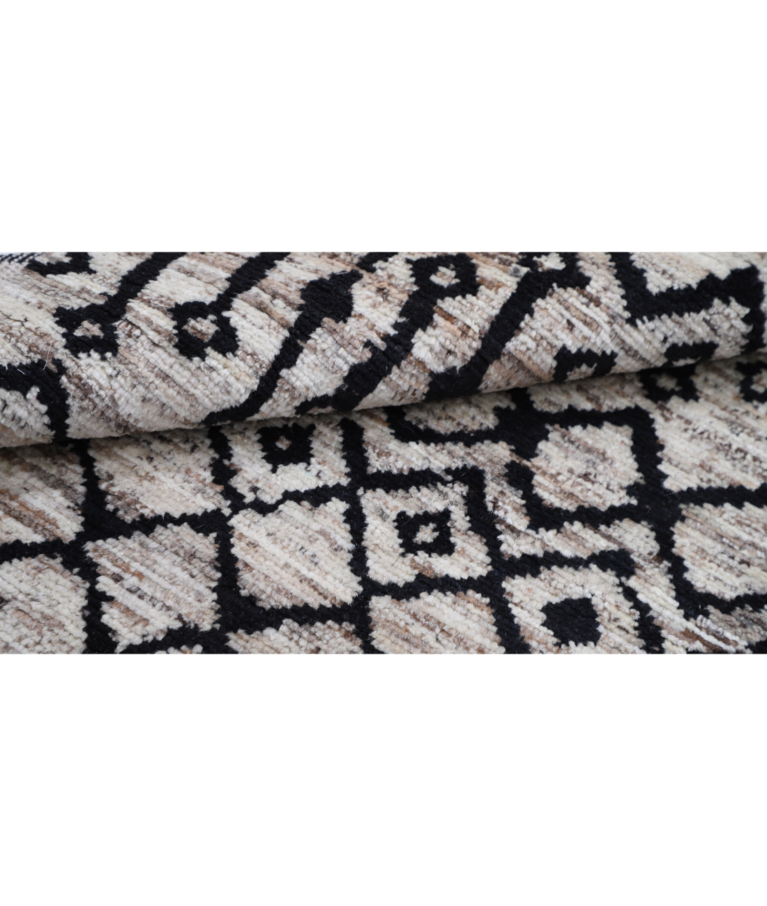 Hand Knotted Moroccan Wool Rug 3' 8" X 5' 10" 3' 8" X 5' 10" (112 X 178) / Brown / Brown