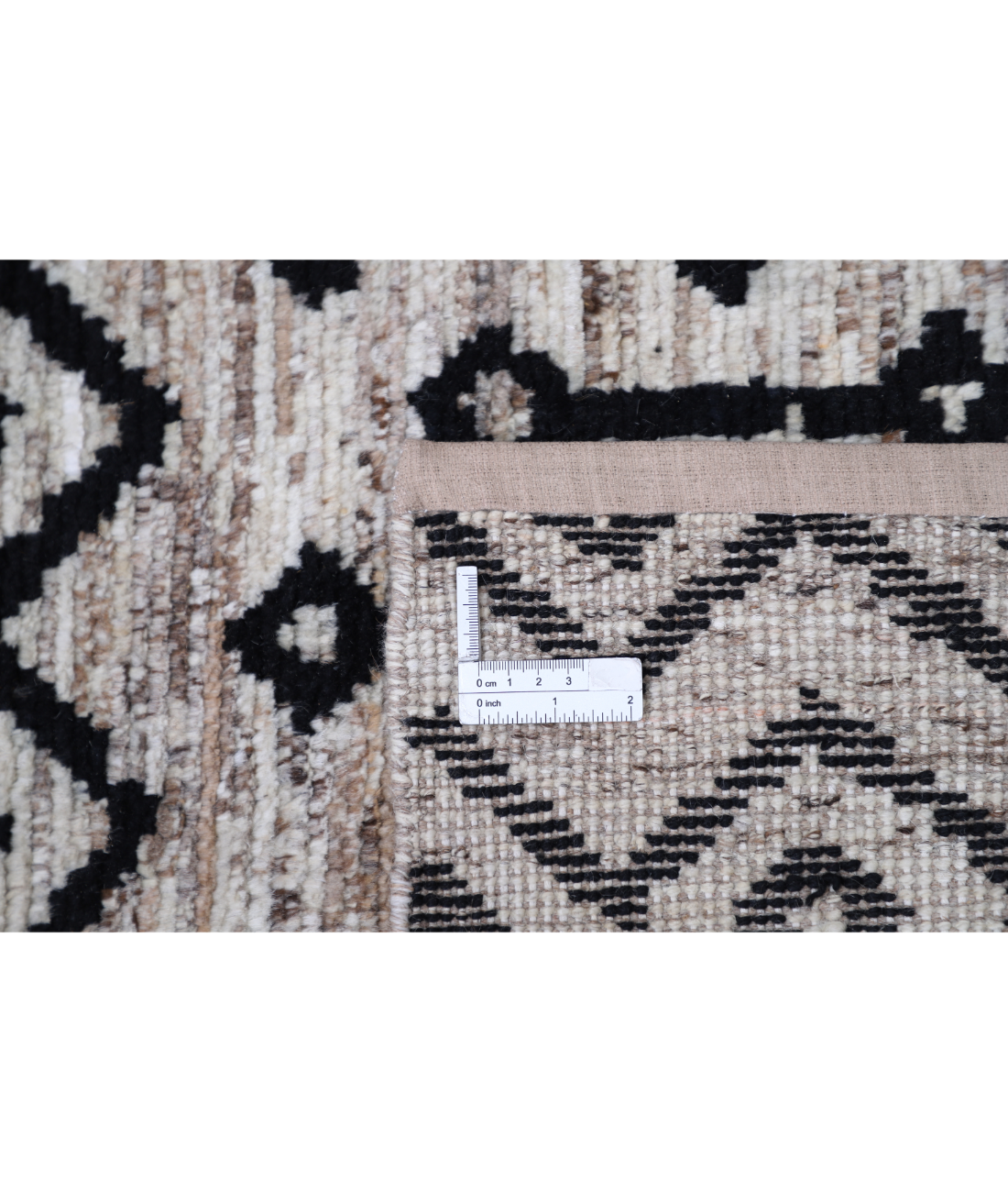 Hand Knotted Moroccan Wool Rug 3' 8" X 5' 10" 3' 8" X 5' 10" (112 X 178) / Brown / Brown