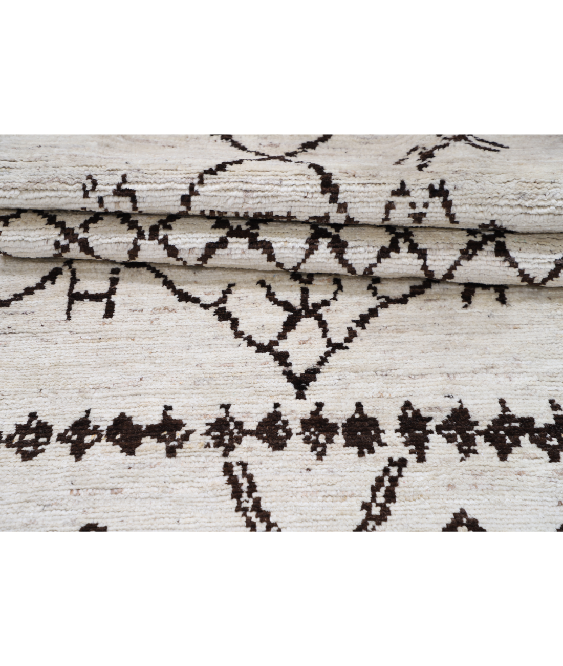 Hand Knotted Moroccan Wool Rug 2' 11" X 9' 9" 2' 11" X 9' 9" (89 X 297) / Ivory / Ivory