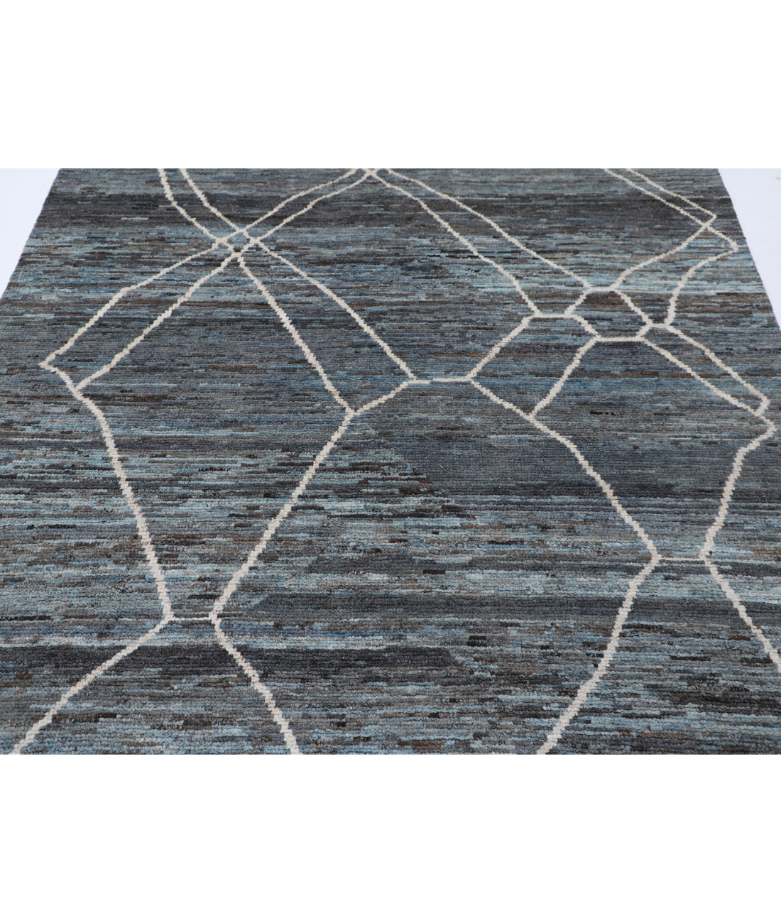 Hand Knotted Moroccan Wool Rug 5' 11" X 8' 9" 5' 11" X 8' 9" (180 X 267) / Grey / Grey