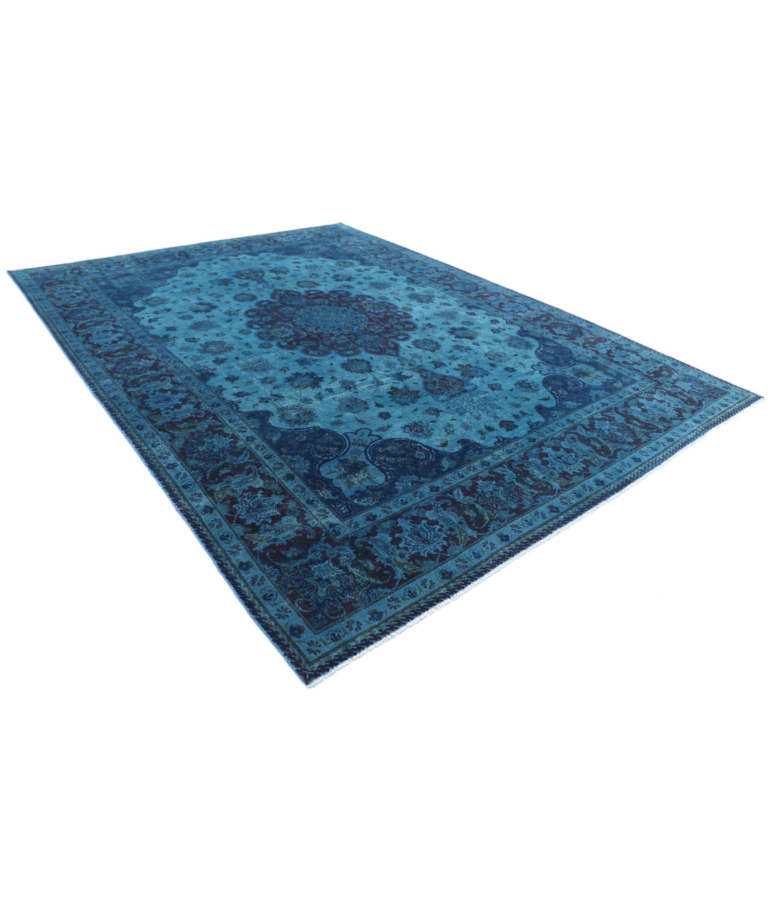 Overdye 9'8'' X 13'3'' Hand-Knotted Wool Rug 9'8'' x 13'3'' (290 X 398) / Blue / Purple