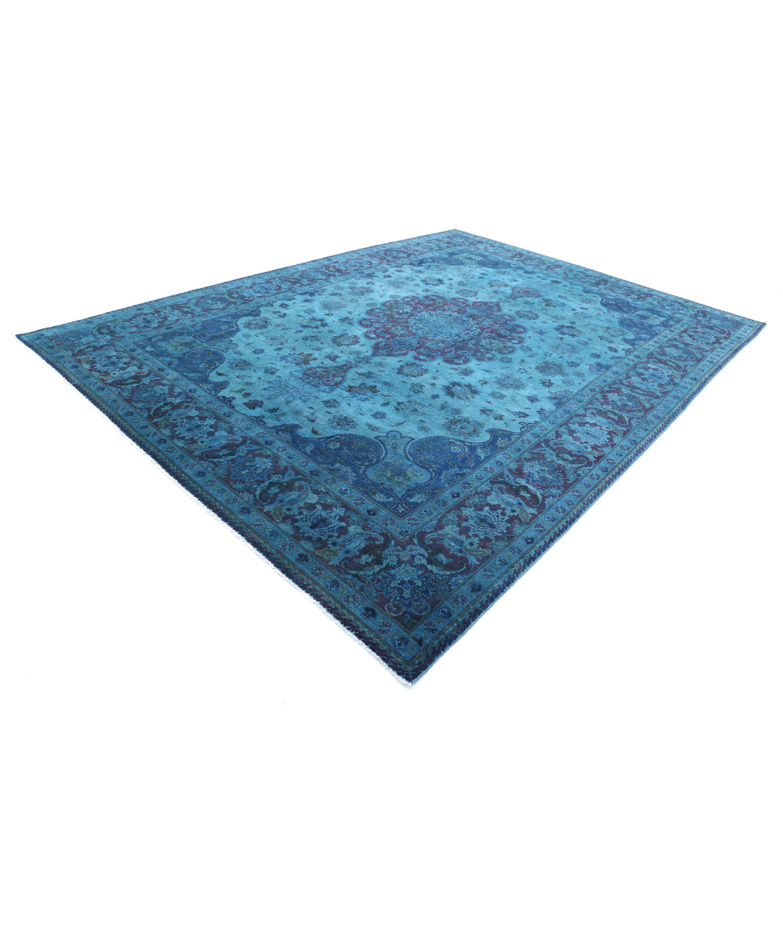 Overdye 9'8'' X 13'3'' Hand-Knotted Wool Rug 9'8'' x 13'3'' (290 X 398) / Blue / Purple