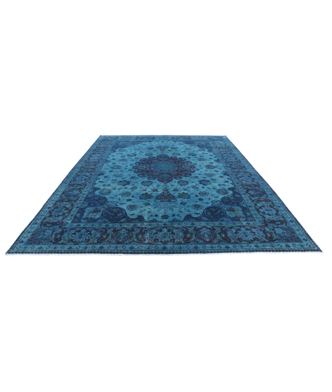 Overdye 9'8'' X 13'3'' Hand-Knotted Wool Rug 9'8'' x 13'3'' (290 X 398) / Blue / Purple