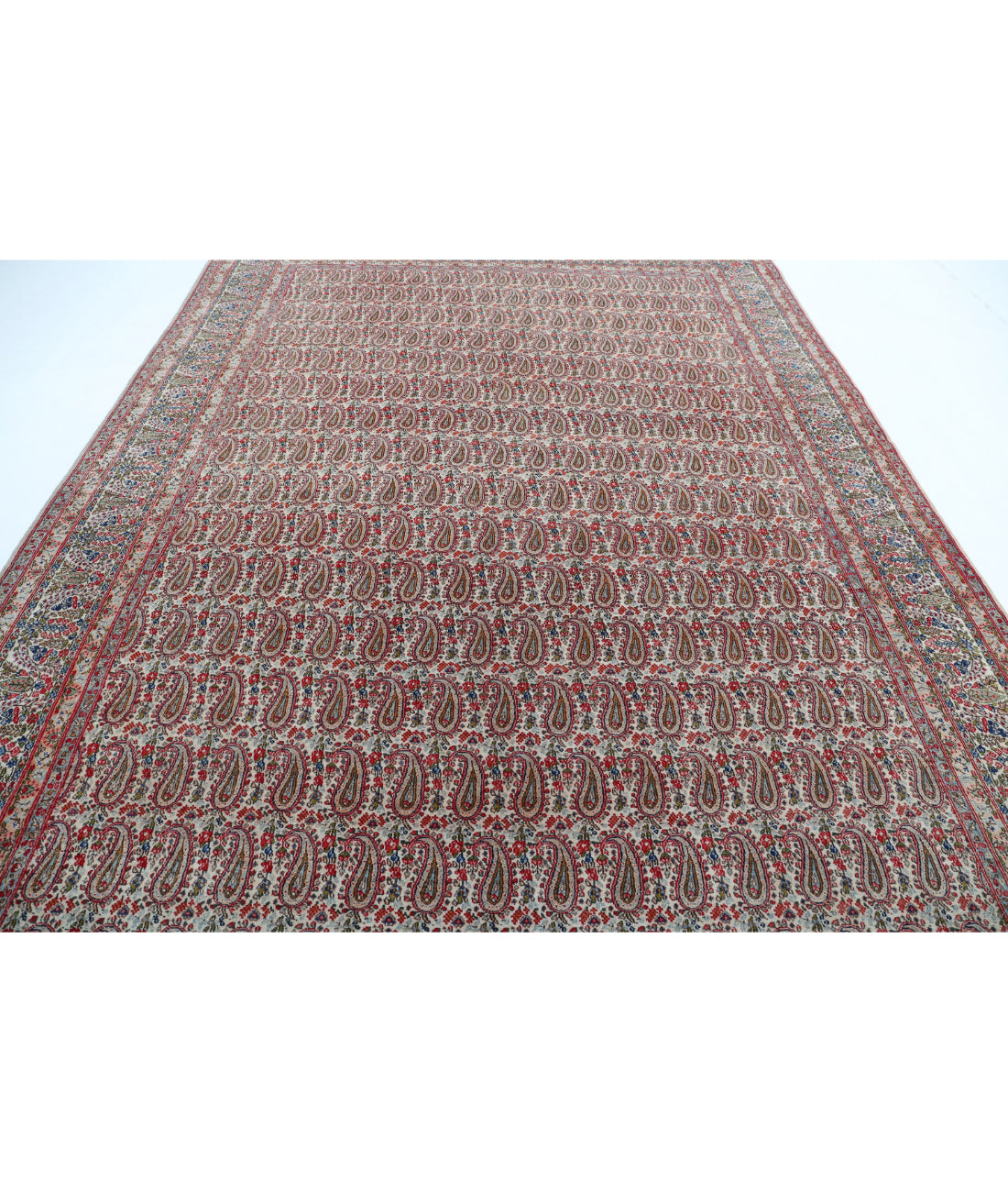 Moud 8'9'' X 12'2'' Hand-Knotted Wool Rug 8'9'' x 12'2'' (263 X 365) / Beige / Red