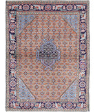 Moud 3'7'' X 4'10'' Hand-Knotted Wool Rug 3'7'' x 4'10'' (108 X 145) / Brown / Blue