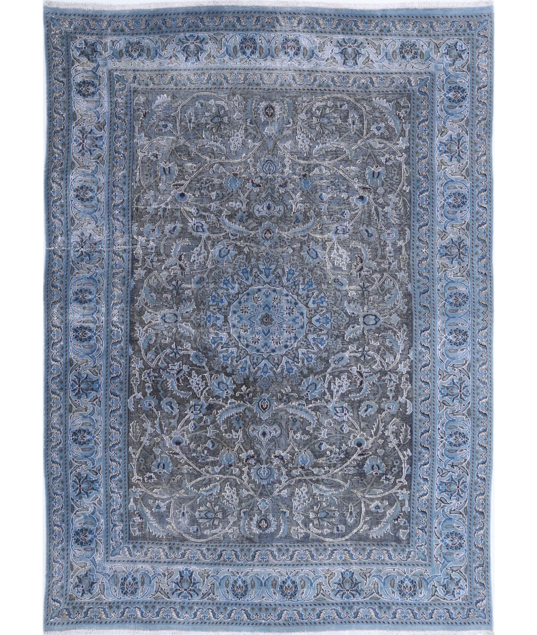 Vintage 6'5'' X 9'2'' Hand-Knotted Wool Rug 6'5'' x 9'2'' (193 X 275) / Blue / Blue