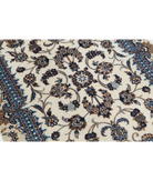 Hand Knotted Nain Wool & Silk Rug 3' 5" X 4' 10" 3' 5" X 4' 10" (104 X 147) / Ivory / Blue