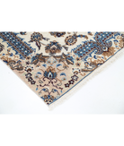 Hand Knotted Nain Wool & Silk Rug 3' 5" X 4' 10" 3' 5" X 4' 10" (104 X 147) / Ivory / Blue
