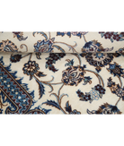 Hand Knotted Nain Wool & Silk Rug 3' 5" X 4' 10" 3' 5" X 4' 10" (104 X 147) / Ivory / Blue