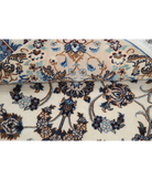 Hand Knotted Nain Wool & Silk Rug 3' 5" X 4' 10" 3' 5" X 4' 10" (104 X 147) / Ivory / Blue