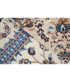 Hand Knotted Nain Wool & Silk Rug 3' 5" X 4' 10" 3' 5" X 4' 10" (104 X 147) / Ivory / Blue