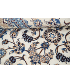 Hand Knotted Nain Wool & Silk Rug 3' 6" X 5' 1" 3' 6" X 5' 1" (107 X 155) / Ivory / Blue