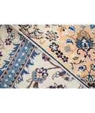 Hand Knotted Nain Wool & Silk Rug 3' 6" X 5' 1" 3' 6" X 5' 1" (107 X 155) / Ivory / Blue