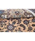 Hand Knotted Nain Wool & Silk Rug 3' 7" X 5' 2" 3' 7" X 5' 2" (109 X 158) / Peach / Ivory
