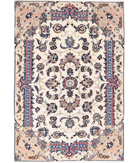 Hand Knotted Nain Wool & Silk Rug 3' 6" X 5' 2" 3' 6" X 5' 2" (107 X 158) / Ivory / Beige