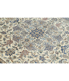 Hand Knotted Nain Wool & Silk Rug 9' 11" X 14' 10" 9' 11" X 14' 10" (302 X 452) / Ivory / Blue