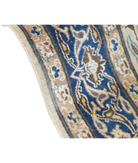 Hand Knotted Nain Wool & Silk Rug 9' 11" X 14' 10" 9' 11" X 14' 10" (302 X 452) / Ivory / Blue